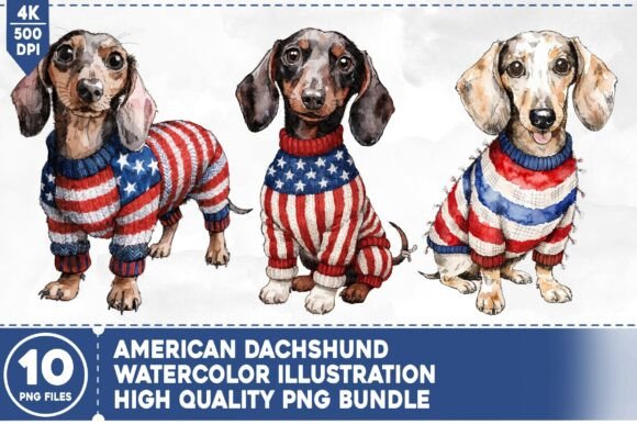 American Dachshund Watercolor Bundle: Creative Uses
