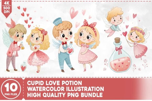 Cupid Love Potion Watercolor Bundle: Beyond Typography