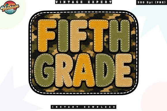 Fifth Grade Military Camo Patchwork PNG: A Tactical Design Asset