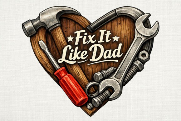 Fix It Like Dad Tool PNG: The Ultimate Handyman Design