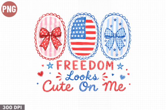 Freedom Looks Cute on Me: A Patriotic PNG for Creative Projects