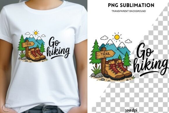 Go Hiking PNG: Cute Hiking Boots Clipart for Outdoor Projects