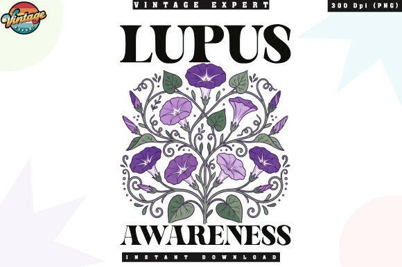 Purple Lupus Awareness Flower PNG: Strength and Hope in Design
