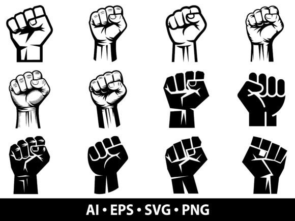 Raised Fist SVG Bundle: Symbolize Power and Solidarity
