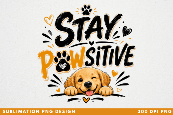 Stay Pawsitive PNG T-shirt Design: A Dog Lover's Creative Staple