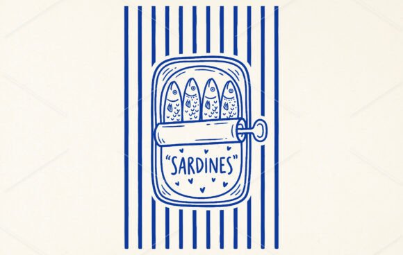Vintage Sardines Can PNG: Coastal Charm for Modern Projects